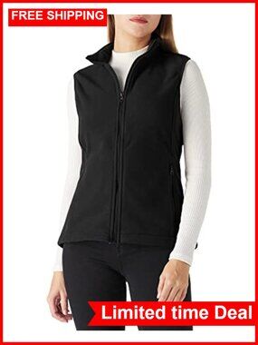 Women's Polar Fleece Vest Full-Zip Sleeveless Jacket with Pockets